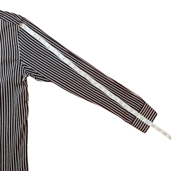 Bugatchi Striped Button Down Shirt, Embroidered logo, flip cuffs sz 15.5 34/35 - Picture 7 of 13